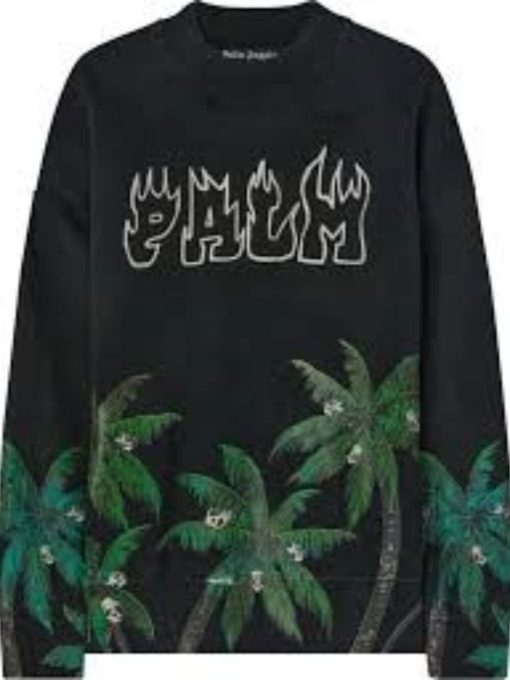 The Palm Angels Palms And Skull Vintage Crew 'Black/Green Size Large